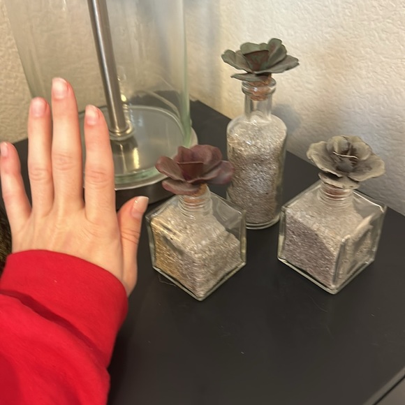 Set of 3 floral decorative jars - Picture 3 of 3